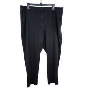 J Jill Women Dress Pants Size 22 Premium Bi-Stretch Trouser Black Mid Rise Ankle